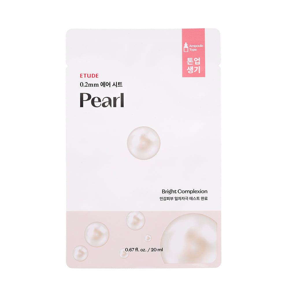 Etude House 0.2mm Therapy Air Sheet Mask – available in aloe, tea tree, green tea, and more for various skin benefits Sheet Mask pearl
