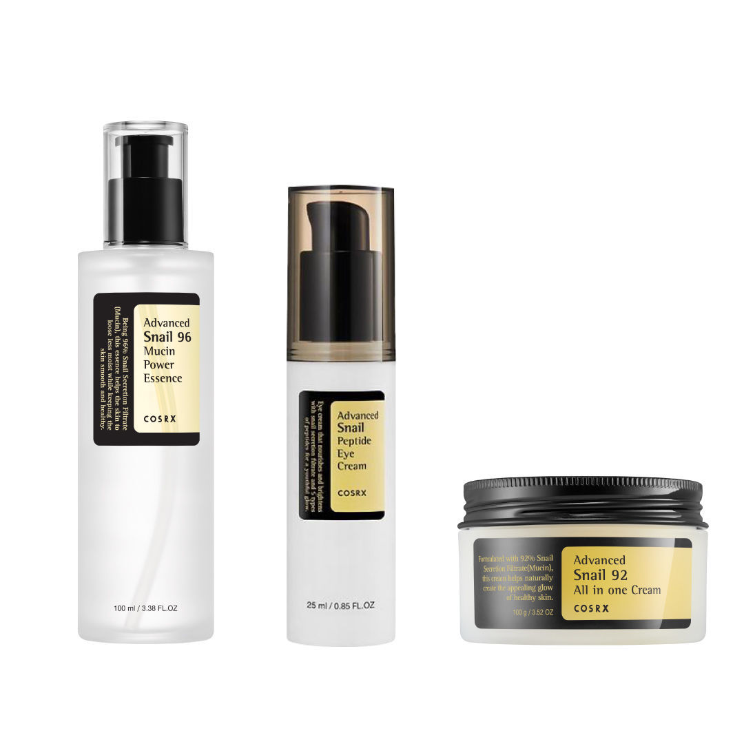 Cosrx Advanced Snail 3-Step Skincare Set – Complete skincare routine with snail mucin to hydrate, nourish, and restore skin