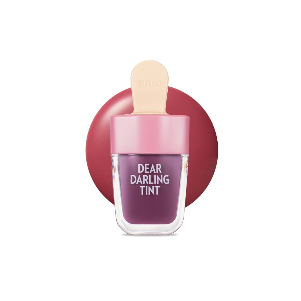 Swatches of Etude House Dear Darling Water Gel Tint – 5 vibrant shades of lip color with a moisturizing, juicy finish PK004 Red Bean