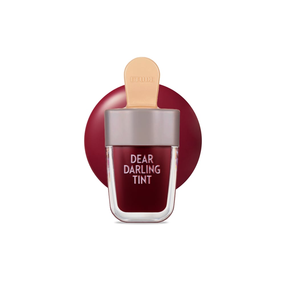 Swatches of Etude House Dear Darling Water Gel Tint – 5 vibrant shades of lip color with a moisturizing, juicy finish RD306 Shark Red