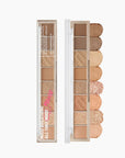 A compact Single File Eye Shadow Palette featuring 8 versatile shades in matte, pearl glitter, and shimmer finishes, perfect for creating a range of eye looks.