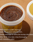 Close-up of Skinfood Black Sugar Mask Wash Off – Thick mask with coarse black sugar granules for gentle exfoliation and smooth skin.