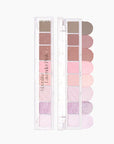 A compact Single File Eye Shadow Palette featuring 8 versatile shades in matte, pearl glitter, and shimmer finishes, perfect for creating a range of eye looks.