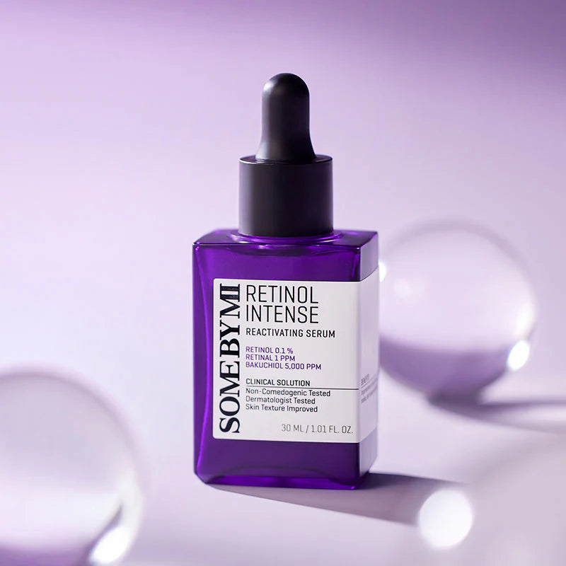 Some By Mi Retinol Intense Reactivating Serum – A lightweight anti-aging serum with Retinol, Retinal, and Bakuchiol to reduce wrinkles and brighten skin, perfect for sensitive skin.