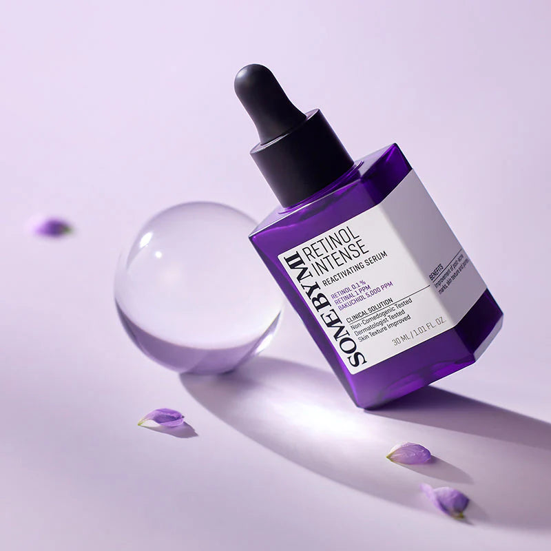 Some By Mi Retinol Intense Reactivating Serum – A lightweight anti-aging serum with Retinol, Retinal, and Bakuchiol to reduce wrinkles and brighten skin, perfect for sensitive skin.