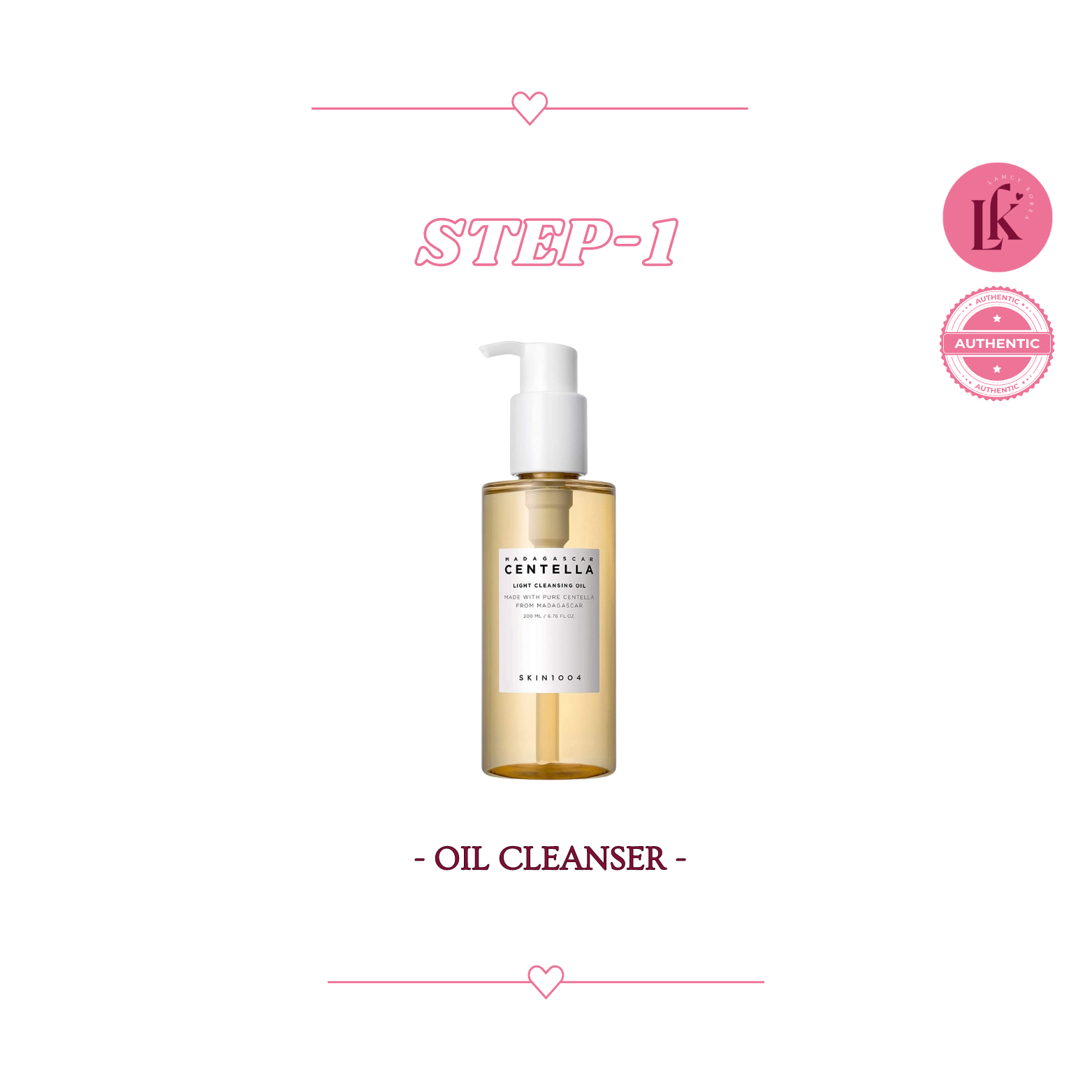 korean Skincare routine for dry skin 1st product SKIN1004 Madagascar Centella Light Cleansing Oil - gentle oil cleanser with Centella Asiatica for soothing and hydration
