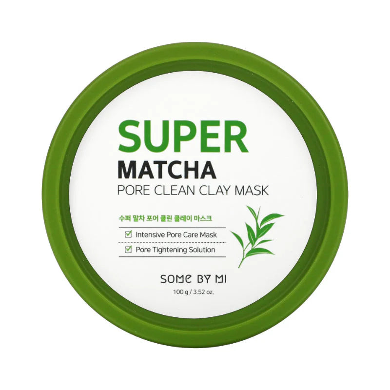 Some By Mi Super Matcha Pore Clean Clay Mask – A pore-cleansing face mask with matcha, clay, and Cica that controls oil, removes blackheads, and soothes sensitive skin for a smooth, clear complexion.