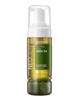 Neogen Dermalogy Real Fresh Foam Green Tea (160 ml), displayed with fresh green tea leaves and natural ingredients, highlighting its hydrating and soothing properties.