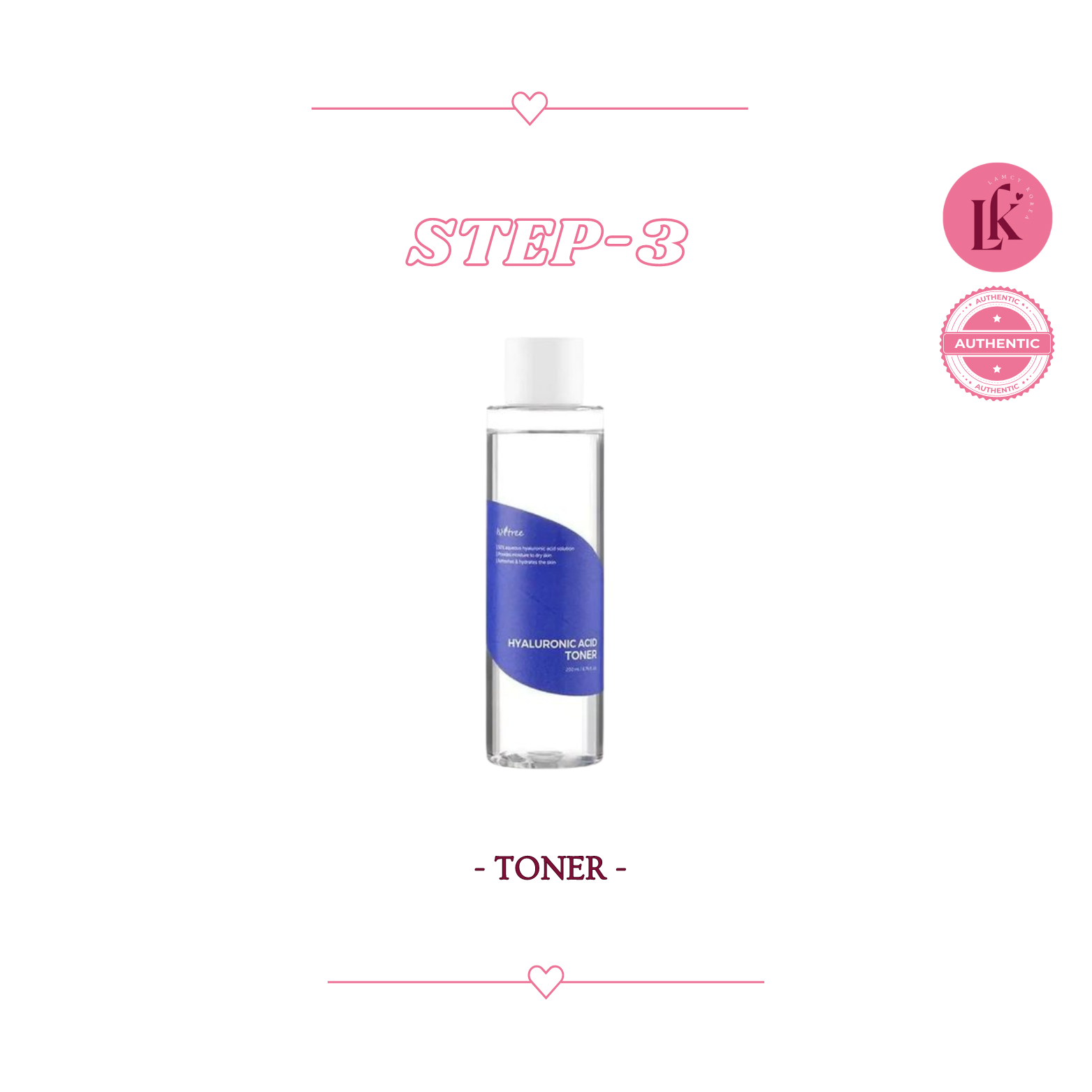 korean Skincare routine for dry skin 3rd product Isntree Hyaluronic Acid Toner - intensely hydrating toner with multiple hyaluronic acid molecules for deep moisture
