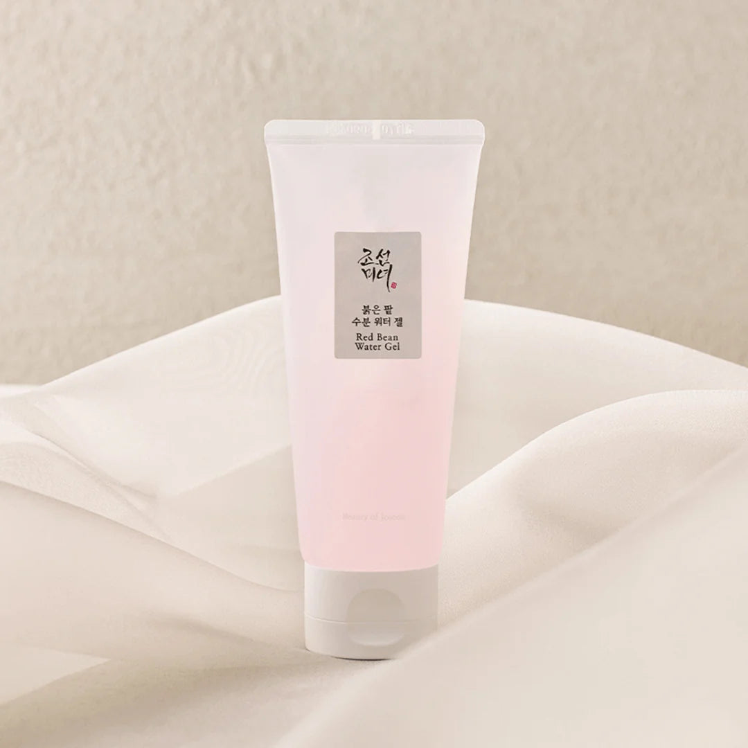 Beauty of Joseon Red Bean Water Gel being applied to clean skin, providing lightweight hydration without clogging pores or leaving a greasy residue