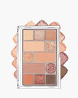 Peripera All Take Mood Technique Palette 01 Around Brown, featuring 9 neutral shades with golden shimmer to create versatile eye looks for both everyday and night-time wear.