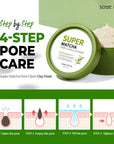 Some By Mi Super Matcha Pore Clean Clay Mask – A pore-cleansing face mask with matcha, clay, and Cica that controls oil, removes blackheads, and soothes sensitive skin for a smooth, clear complexion.