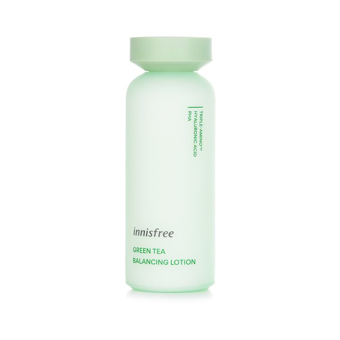 Innisfree Green Tea Balancing Lotion – 160ml lightweight lotion with green tea extract and hyaluronic acid to hydrate, soothe, and balance skin