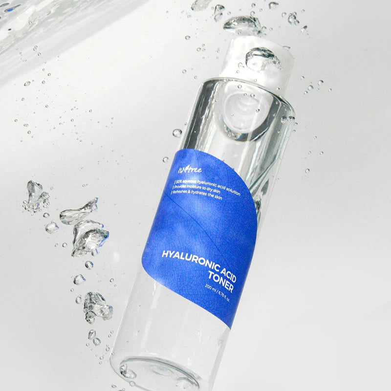 Isntree Hyaluronic Acid Toner – lightweight, water-based toner with three types of hyaluronic acid for deep hydration and long-lasting moisture