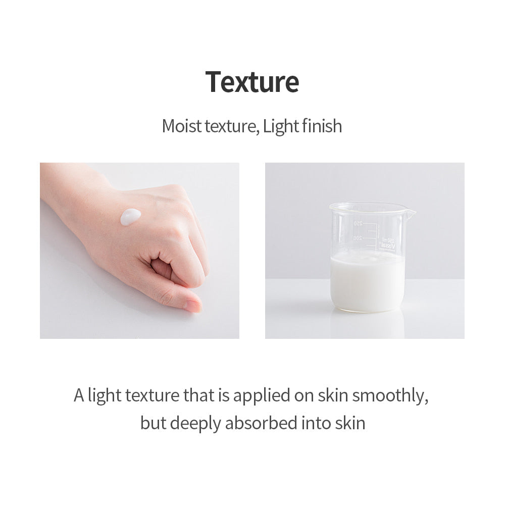 Close-up of the lightweight, non-greasy texture of Benton Deep Green Tea Lotion, showing its smooth, creamy consistency that absorbs quickly into the skin