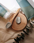 Close-up of Isntree Real Mugwort Clay Mask's smooth, thick texture, ideal for exfoliating and purifying skin