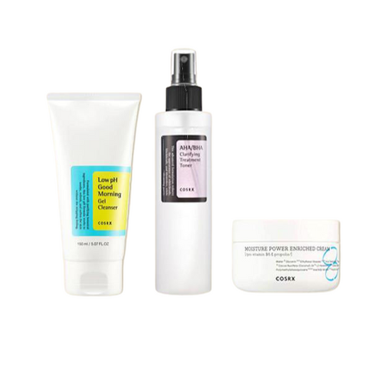 COSRX Everyday Skincare Set for Blackhead & Whitehead – A 3-step routine to cleanse, exfoliate, and hydrate for clear skin