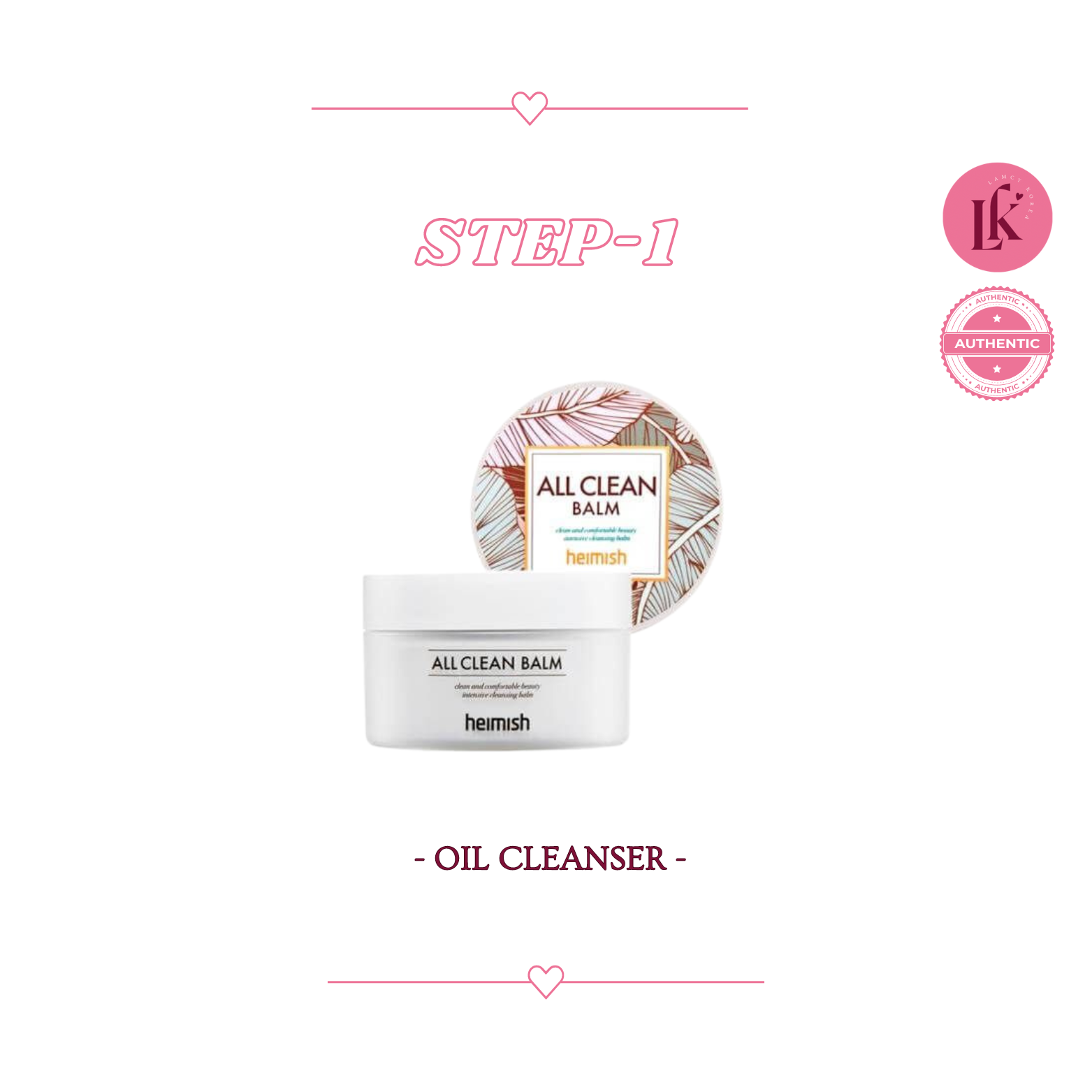 K-Skincare routine for oily skin 1st product Heimish All Clean Balm - makeup remover and cleanser with shea butter and plant oils for clear, fresh skin