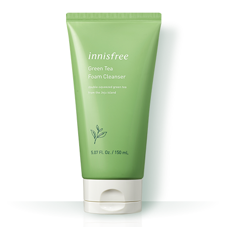 Innisfree Green Tea Foam Cleanser – 150g hydrating foam cleanser with Beauty Green Tea, gently cleansing and moisturizing skin while removing impurities
