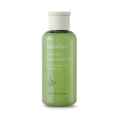 Innisfree Green Tea Balancing Skin EX – 200ml refreshing watery-gel toner with Jeju Green Tea extract to deeply hydrate and balance oil and moisture