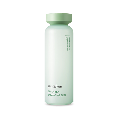 Innisfree Green Tea Balancing Skin – 200ml toner with Jeju Beauty Green Tea and Triple-Amino™ to hydrate and balance oil and moisture levels