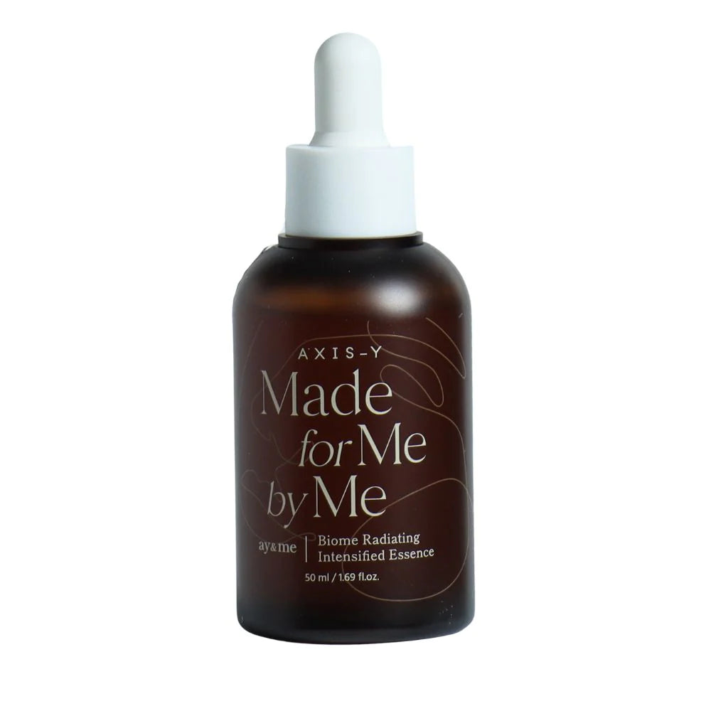 AXIS-Y Biome Radiating Intensified Essence with probiotics, prebiotics, and Bifida Ferment Lysate, designed to brighten and hydrate dull skin
