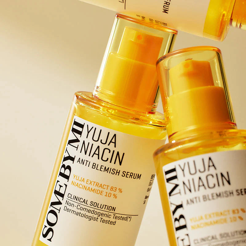 Some By Mi Yuja Niacin Blemish Care Serum – Brightening serum with 82% Yuja (citron) extract, designed to reduce dark spots, even skin tone, and leave the skin with a healthy, glowing finish.