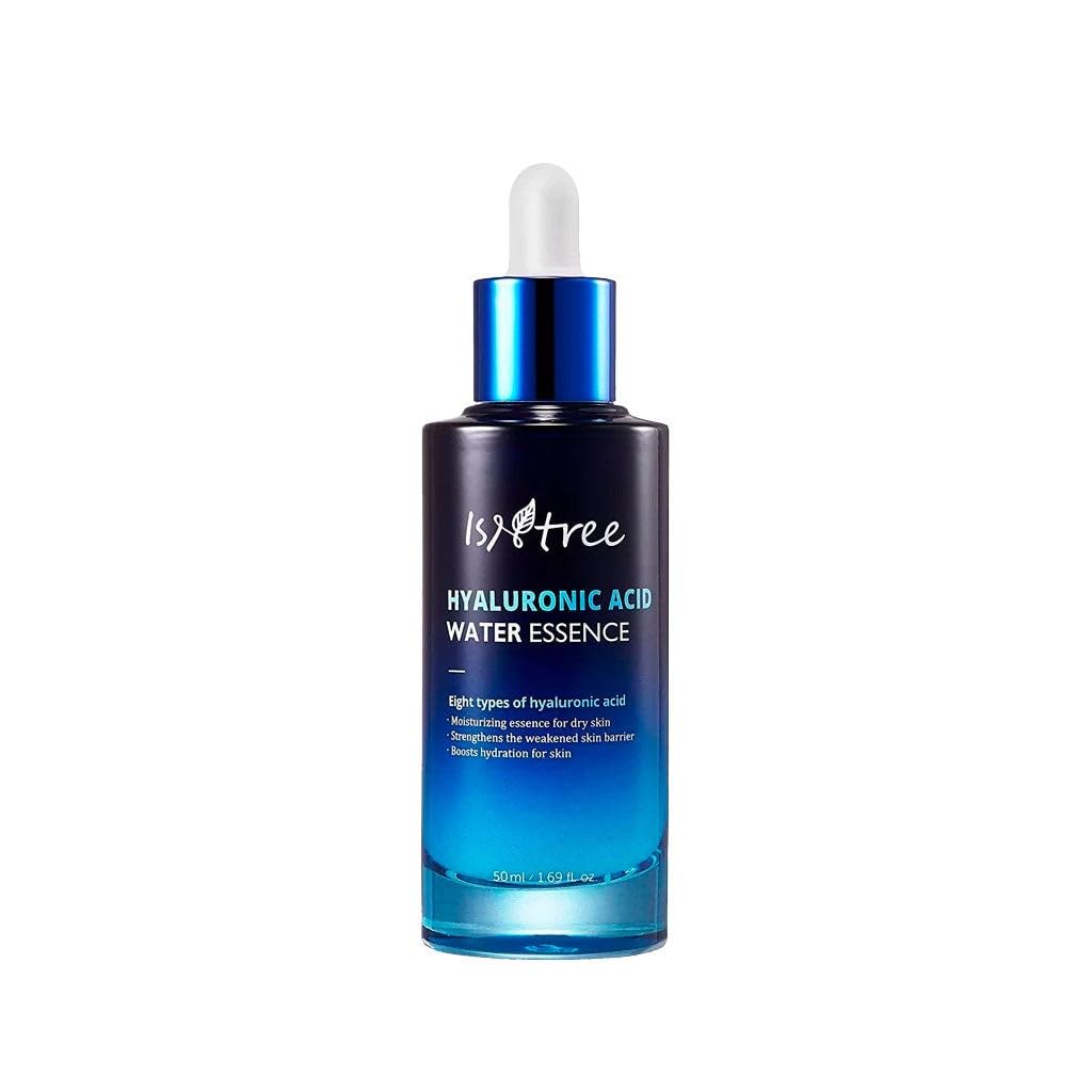 Isntree Hyaluronic Acid Water Essence – lightweight essence with 8 types of hyaluronic acid and prickly pear seed oil for deep hydration and moisture retention