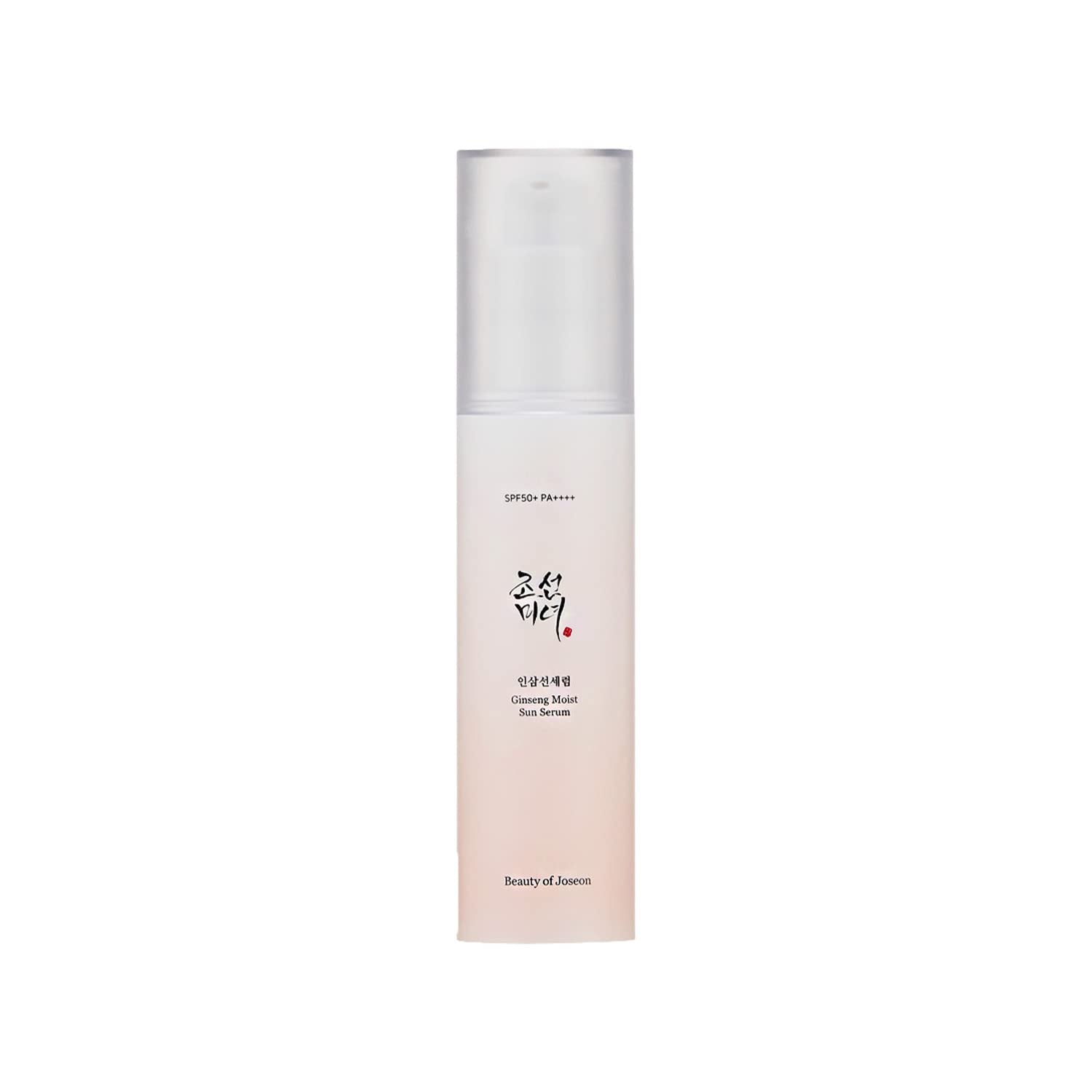 Beauty of Joseon Ginseng Moist Sun Serum 50ml with SPF 57+ and PA++++, a lightweight, moisturizing sunscreen made with 30% ginseng extract and niacinamide to protect from UV rays and hydrate the skin