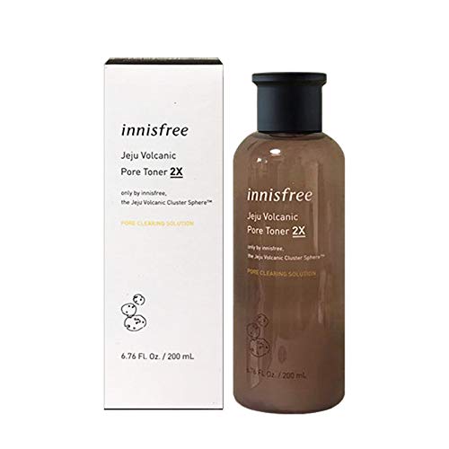 Innisfree Jeju Volcanic Pore Toner 2X packaging – 200ml bottle, ideal for oily and combination skin to clear impurities and maintain a matte complexion