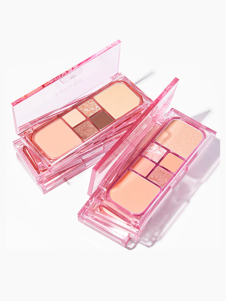 AMUSE Vegan Face All Palette – all-in-one eyeshadow, blush, and highlighter for a radiant, fresh look