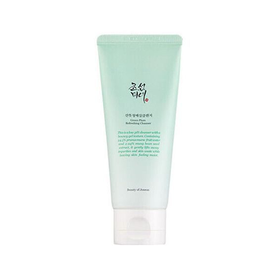 Beauty of Joseon Plum Blossom Cleanser 100ml with 24% plum water and 3% mung bean seed extract, designed for gentle cleansing, hydration, and skin protection