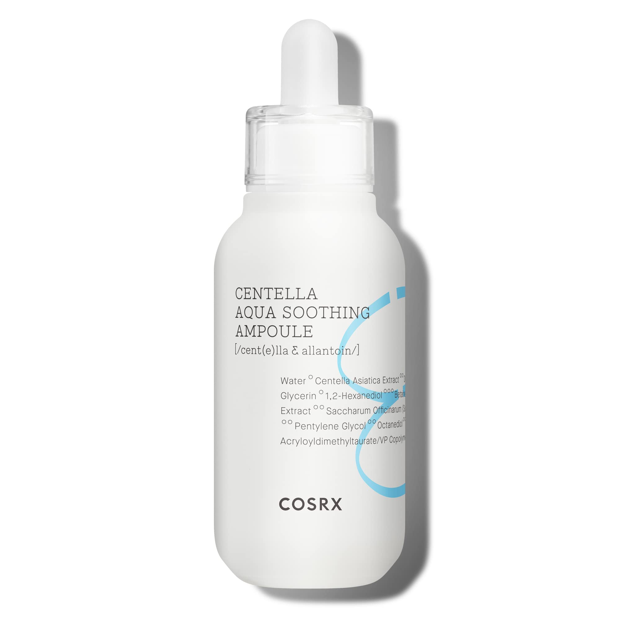 COSRX Hydrium Centella Aqua Soothing Ampoule – Lightweight ampoule with Centella Asiatica and Madecassoside to hydrate and calm irritated skin