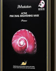 JM Solution Active Pink Snail Brightening Mask - lightweight sheet mask with snail secretion filtrate and vitamin B12 for hydration and brightening