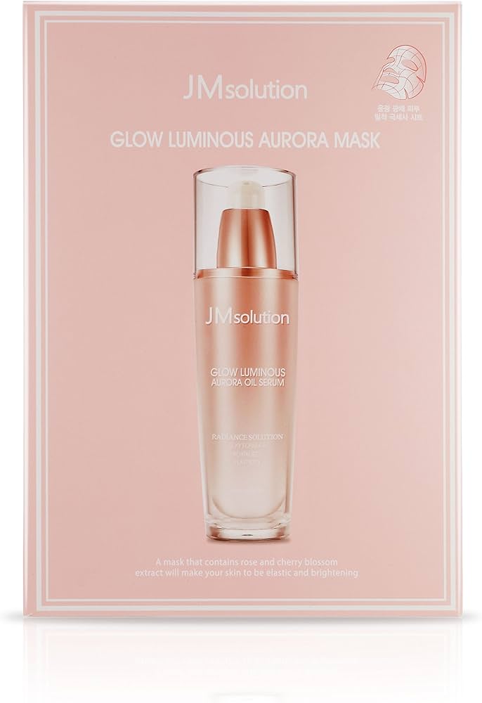 JM Solution Glow Luminous Aurora Mask - brightening sheet mask with pearl extract for glowing, hydrated, and refreshed skin