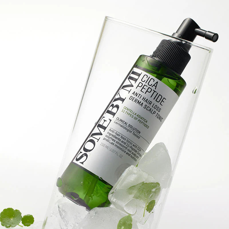 Some By Mi Cica Peptide Anti Hair Loss Derma Scalp Tonic – A hair tonic with 11 peptides and Cica to nourish the scalp, reduce hair loss, and promote stronger, healthier hair.