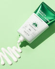 Some By Mi Truecica Mineral 100 Calming Suncream – Close-up of lightweight, non-absorbing suncream texture, showing the thick yet breathable consistency that protects and hydrates the skin.