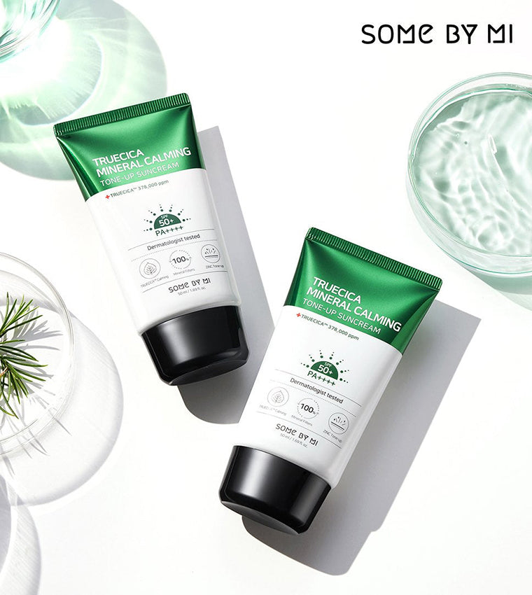 Some By Mi Truecica Mineral 100 Calming Suncream SPF50+ PA++++ – Sunscreen with strong sun protection, Truecica to calm sensitive skin, and moisturizing essence to brighten and hydrate.