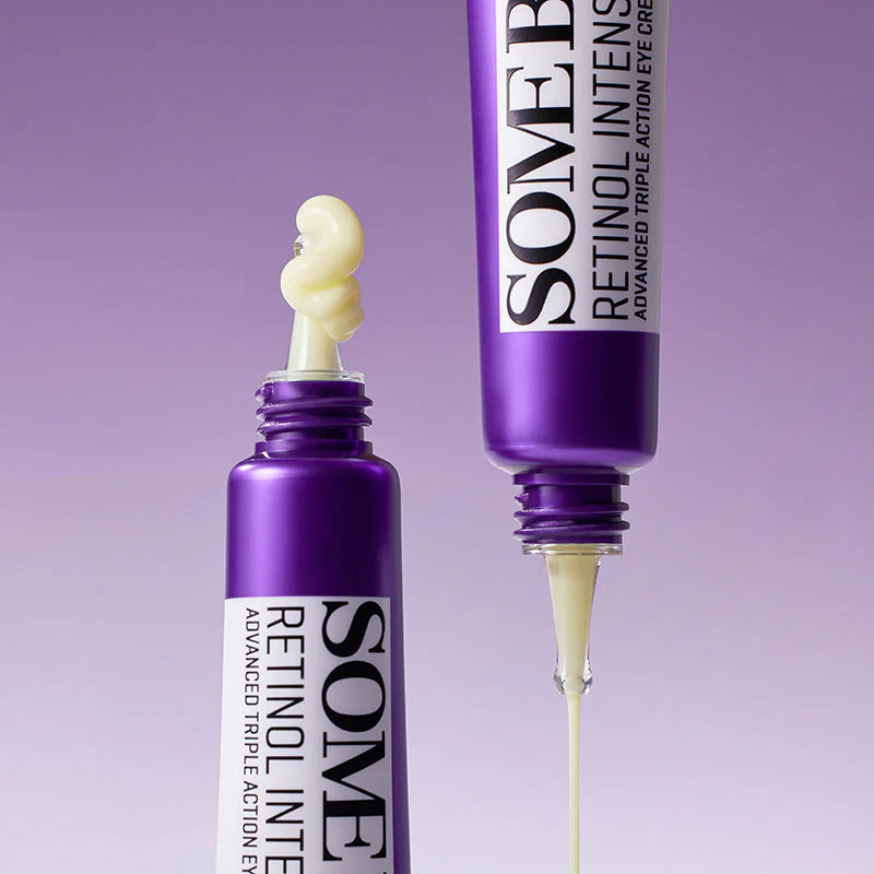 Some By Mi Retinol Intense Advanced Triple Action Eye Cream – A soothing eye cream formulated with Retinol, Niacinamide, and Centella Asiatica to reduce dark circles and fine lines.