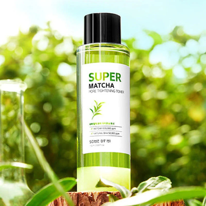 Some By Mi Super Matcha Pore Tightening Toner – A two-part toner with Matcha Water and soothing ingredients like Willow Bark, Tea Tree, and Centella to control oil, tighten pores, and calm skin.