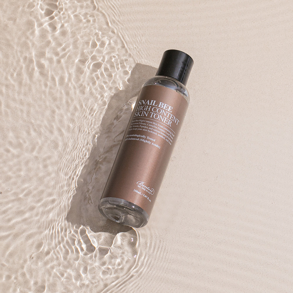 Benton Snail Bee High Content Skin Toner 150ml – Hydrating toner with snail mucin, bee venom, and green tea water to soothe, protect, and replenish irritated skin