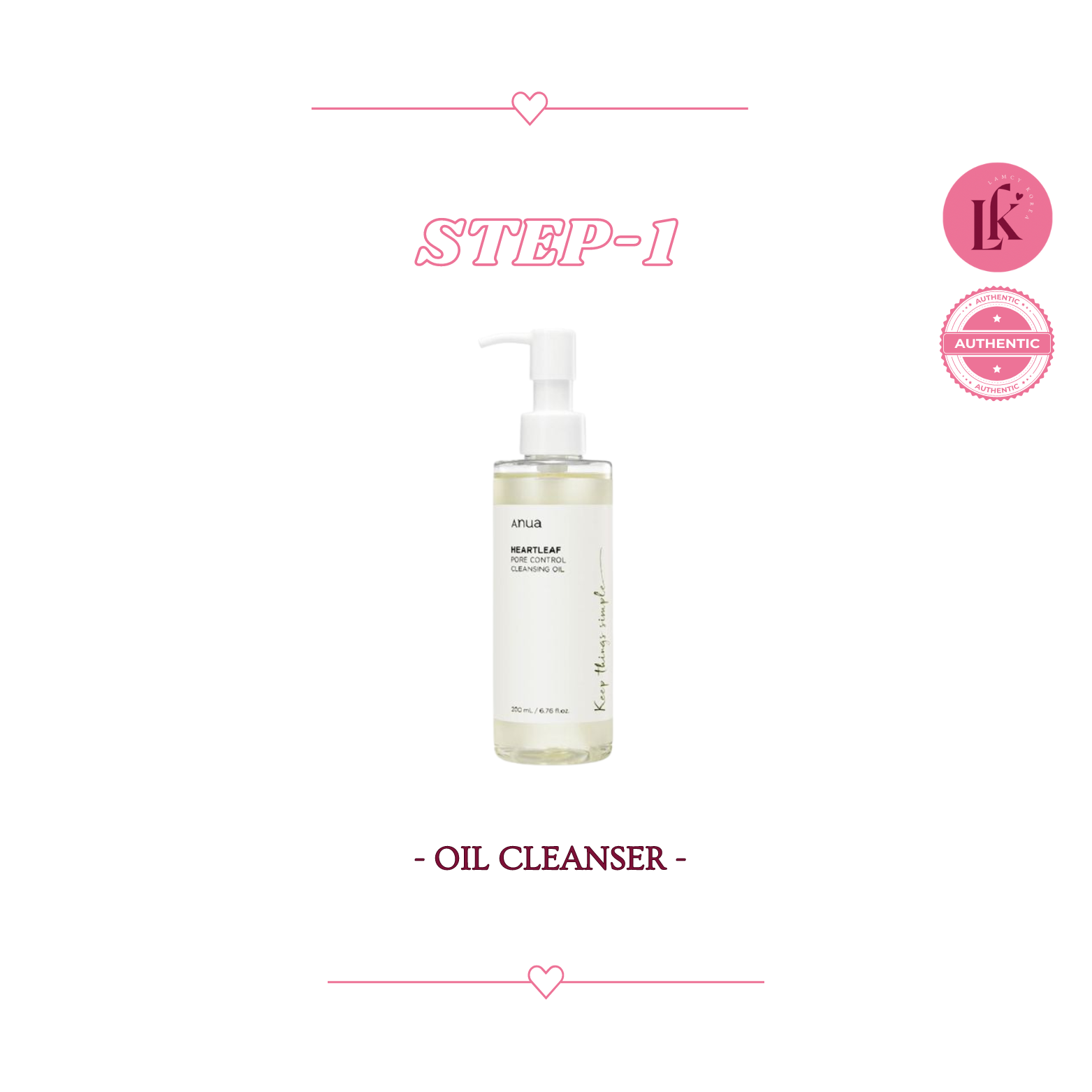 Korean Skincare for combination skin 1st product Anua Heartleaf Pore Control Cleansing Oil - gentle makeup remover with heartleaf extract for pore care