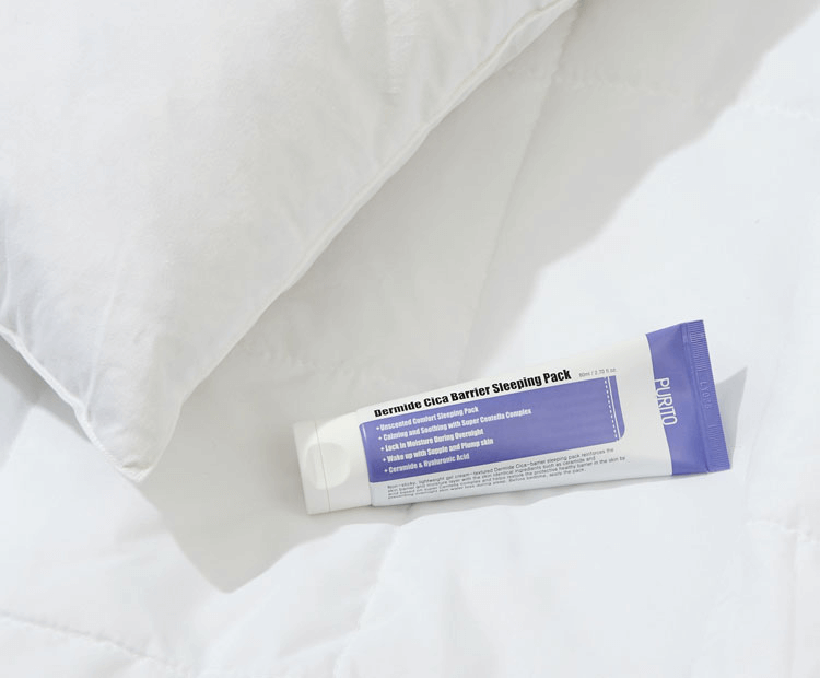 Purito Dermide Cica Barrier Sleeping Pack 80ml – Soothing overnight cream with Centella Asiatica (Cica) to repair and hydrate skin.