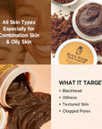 Skinfood Black Sugar Mask Wash Off – Key ingredients: Organic Black Sugar, Macadamia Seed Oil, and Shea Butter hydrate, exfoliate, and smooth skin.