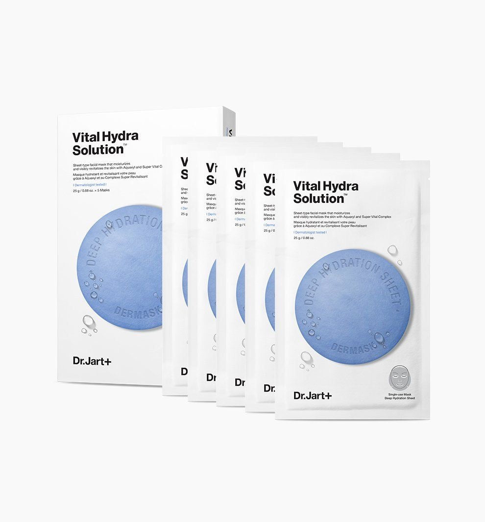 Dr. Jart Dermask Vital Hydra Solution – hydrating sheet mask that locks in moisture and strengthens the skin's moisture barrier