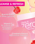 Banila Co Clean It Zero Cleansing Balm Original key ingredients: Hot Springs Water, Vitamin E & C, Bamboo Extract, and Acerola Extract, known for soothing, moisturizing, and brightening skin