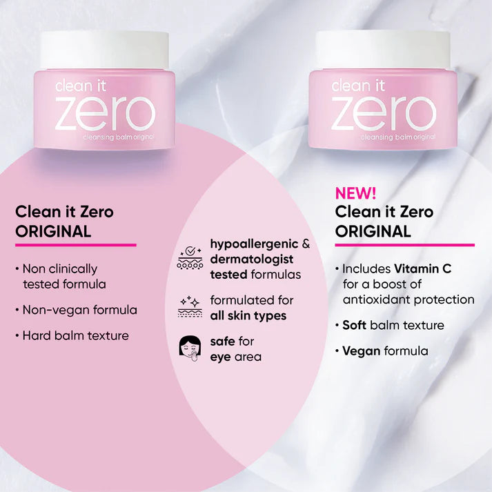 Model massaging Banila Co Clean It Zero Cleansing Balm Original onto dry skin to melt away makeup, dirt, and impurities, leaving skin soft, hydrated, and refreshed