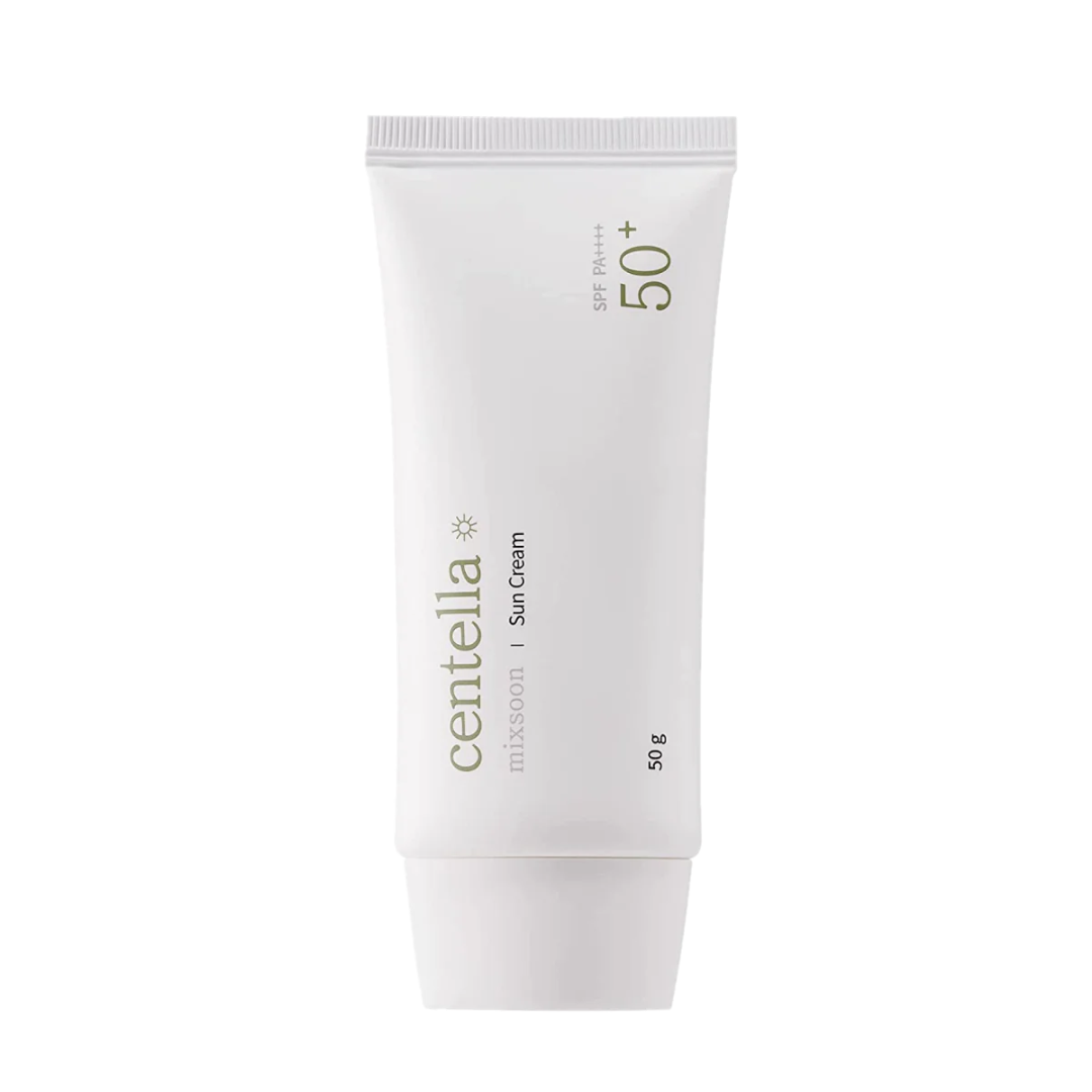 Mixsoon Centella Sun Cream – Lightweight, non-greasy sunscreen with SPF 50+ PA++++ for broad-spectrum UV protection and soothing benefits from Centella Asiatica.