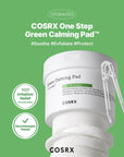 COSRX One Step Green Calming Pad – Pre-soaked pads with Green Tea Water to soothe, hydrate, and cleanse sensitive skin