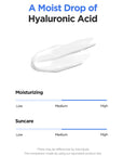 Close-up of Isntree Hyaluronic Acid Watery Sun Gel texture – lightweight, watery gel that absorbs quickly, providing hydration and sun protection